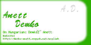 anett demko business card